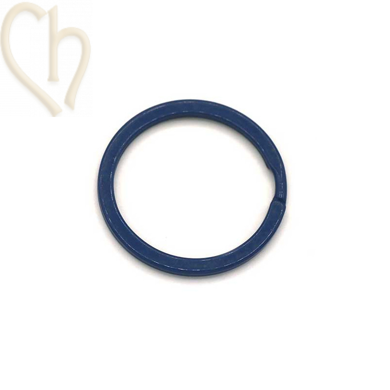 Double ring steel 28mm for keyholder Navy Bleu