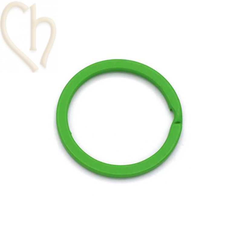 Double ring steel 28mm for keyholder Green