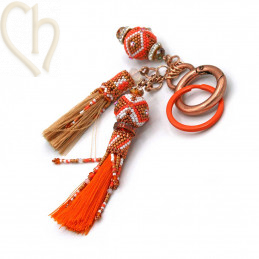 Double anneau plat acier 28mm pour porte clé Orange