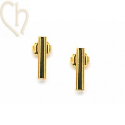 Earrings Fashion barette 15mm Gold with ring