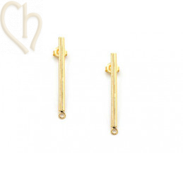 Boucles d'Oreilles barette 25mm Gold avec anneau