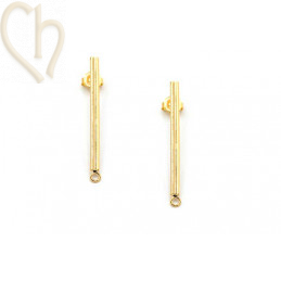 Earrings Fashion barette 25mm Gold with ring