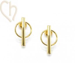 Earrings Fashion barette 25mm Gold with ring 15mm