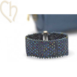 Kit bracelet Double Peyote Cube in Navy Blue