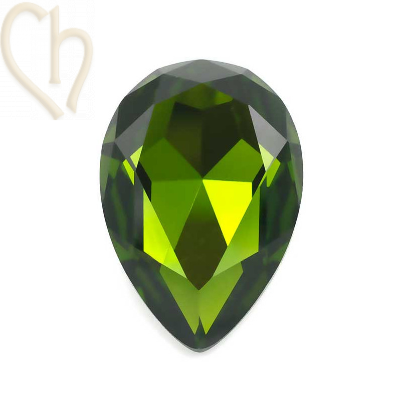 Charl'stone cabochon Poire 30*20mm Olivine 9032