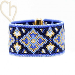 Kit bracelet peyote Pistaccio Blue Gold