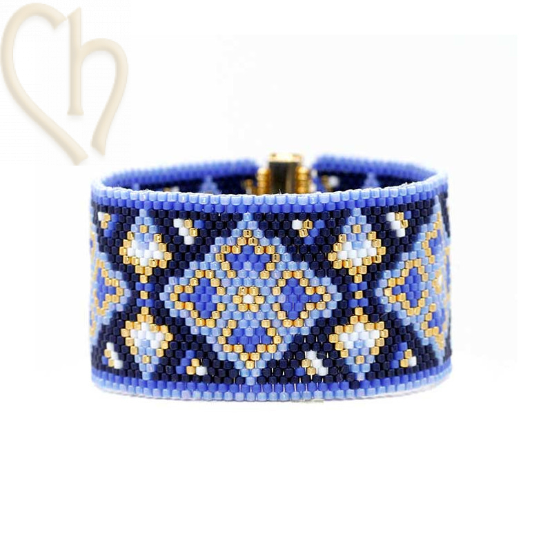 Kit bracelet peyote Pistaccio Blue Gold