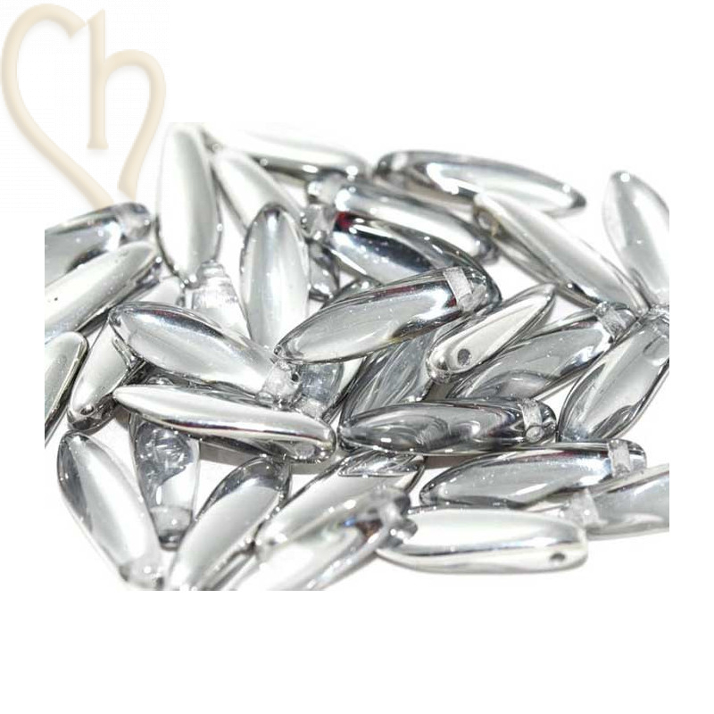 Dagger glass beads 5*16mm Crystal Labrador Dagger glass beads 5*16mm Crystal Labrador