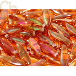 Dagger glass beads 5*16mm Cristal Apricot Medium