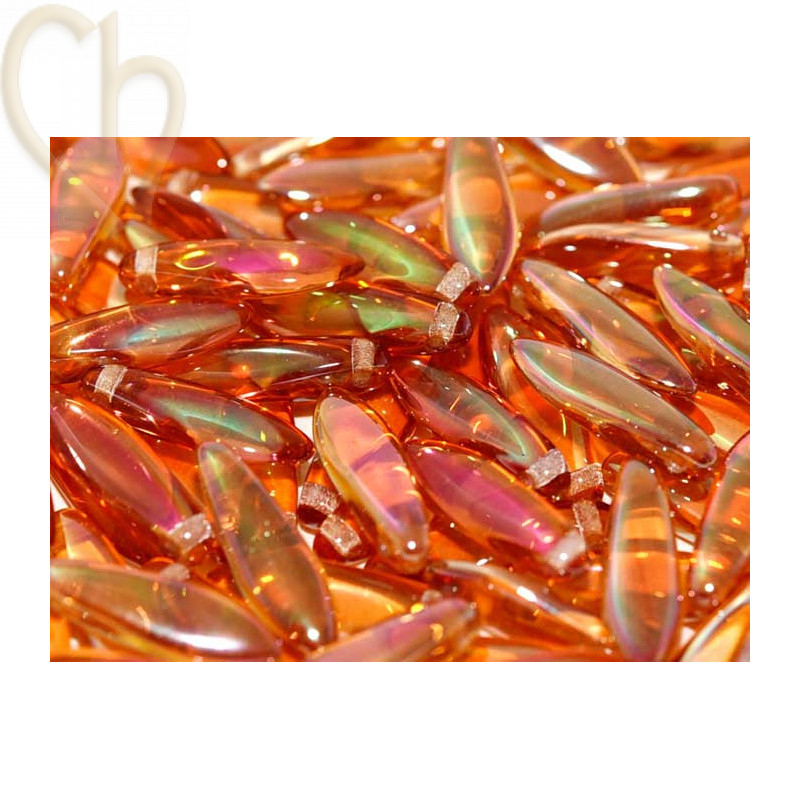 Dagger glass beads 5*16mm Cristal Apricot Medium