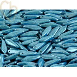 Dagger glass beads 5*16mm Chalk Baby Blue Luster