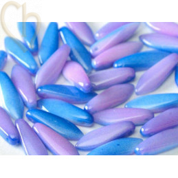 Dagger glass beads 5*16mm Chalk Chalk White Funky blue