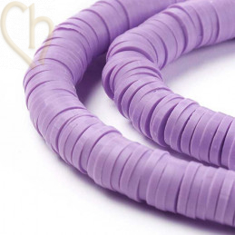 Heishi rondellen 6mm Plum Mauve String 40 cm