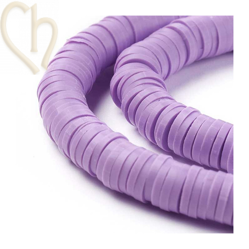 Heishi Rings 6mm Plum Mauve String 40cm Heishi Rings 6mm Plum Mauve String 40cm
