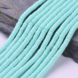 Rondelles Heishi 6mm Vert Menthe par Fil 40cm