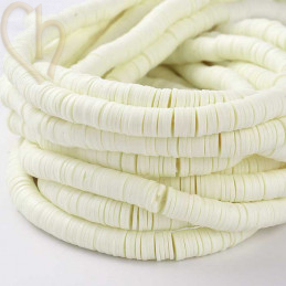 Rondelles Heishi 6mm Blanc par Fil 40cm