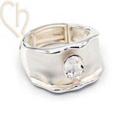 Ring adjustable with holder for crystal 4120 8*6mm Crystal