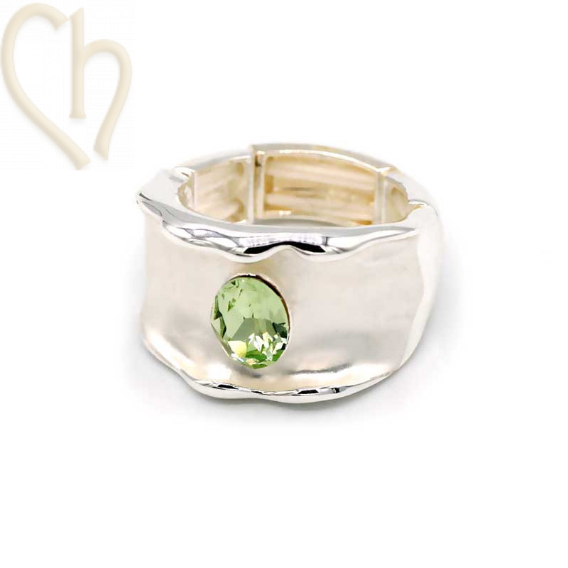 Kit Ring adjustable with holder for crystal 4120 8*6mm Peridot