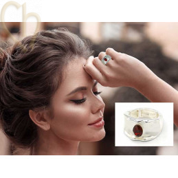 Kit van Ring regelbaar elastisch met houder voor 4120 8*6mm Light Sapphire