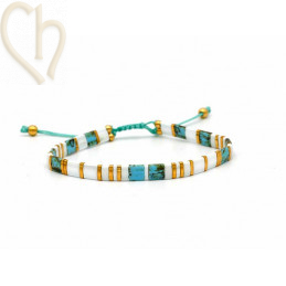 Kit bracelet avec Miyuki perles Tila Mix Turquoise PicaWhiGold