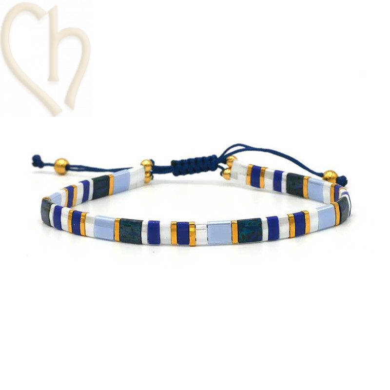 Armbandje met Miyuki kralen Tila Perpica Blue