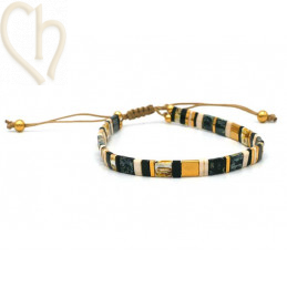 Kit bracelet with Miyuki Tila Black Gold