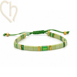 Armbandje met Miyuki kralen Tila Chartreuse