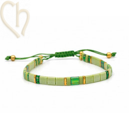 Kit bracelet avec Miyuki perles Tila Chartreuse