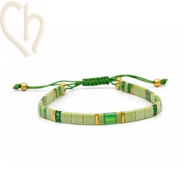 Kit bracelet with Miyuki Tila Chartreuse