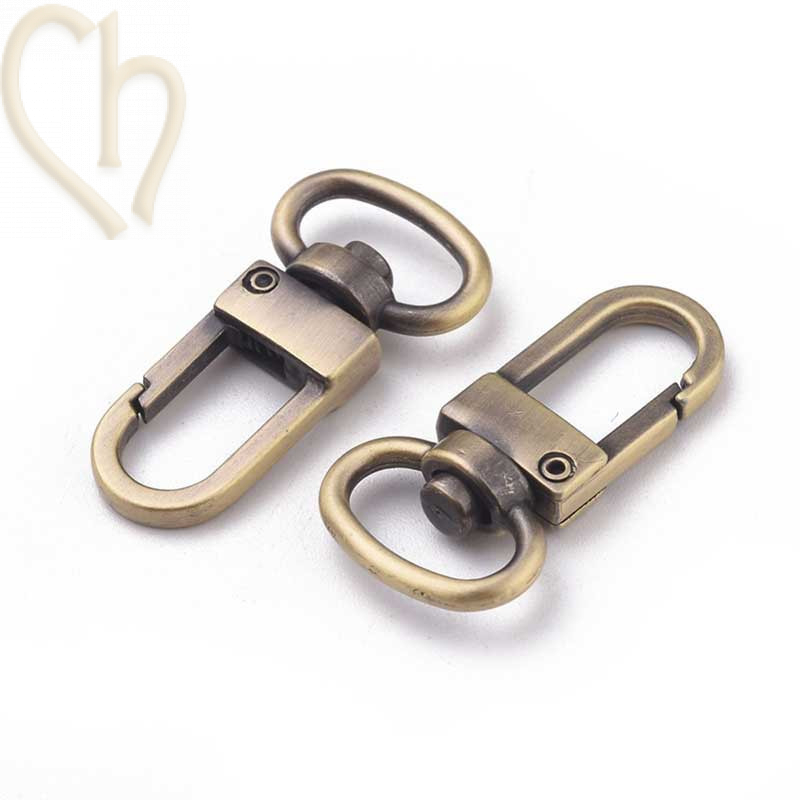 Sleutelhanger metaal musketon 34mm Bronze