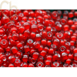 Roc8/0 - Preciosa Ornella - Transparent Red Color Lined Chalkwhite 95076