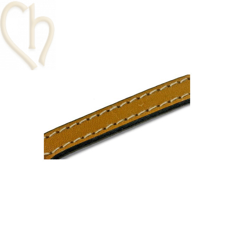 leather 10mm with contrast stitches light brown