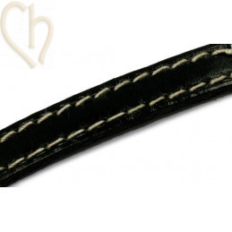 leather 10mm with contrast stitches black