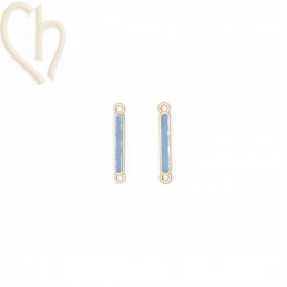 Intercalaire metal emaille 22x3mm Gold plated - Bleu Ciel