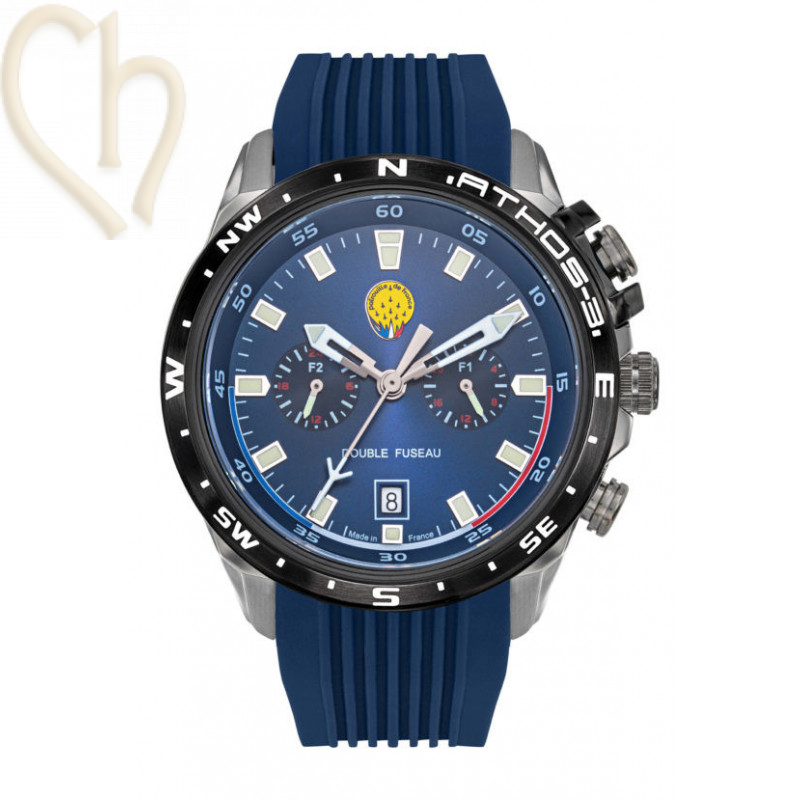 Men's Watch Patrouille de France Athos 3 Bleu - Silicone bleu Men's Watch Patrouille de France Athos 3 Bleu - Silicone bleu