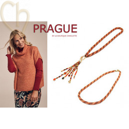 Collier "Prague" en perles en verre 3x2mm et Rocailles - FIRE