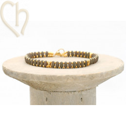Kit bracelet ByElle avec Superduo perles - Velvet Mushroom Gold