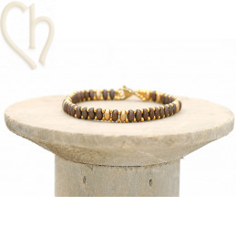 Kit bracelet ByElle avec Superduo perles - Pastel Dark Brown Gold