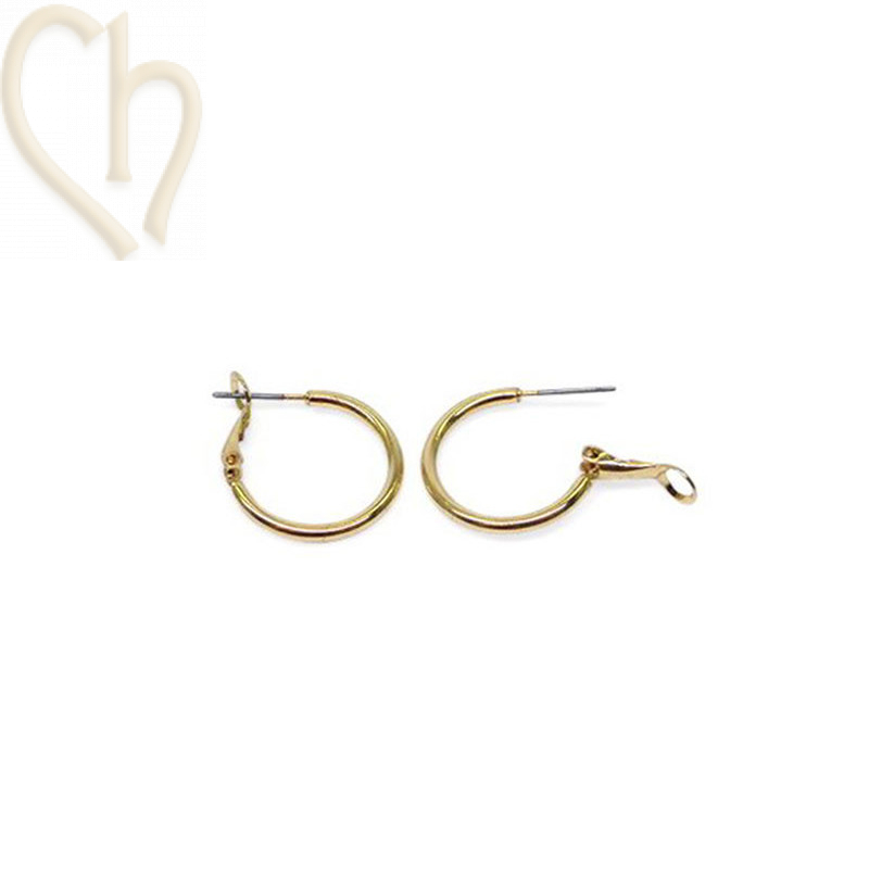 Hoops Earrings round 20mm Gold Plated