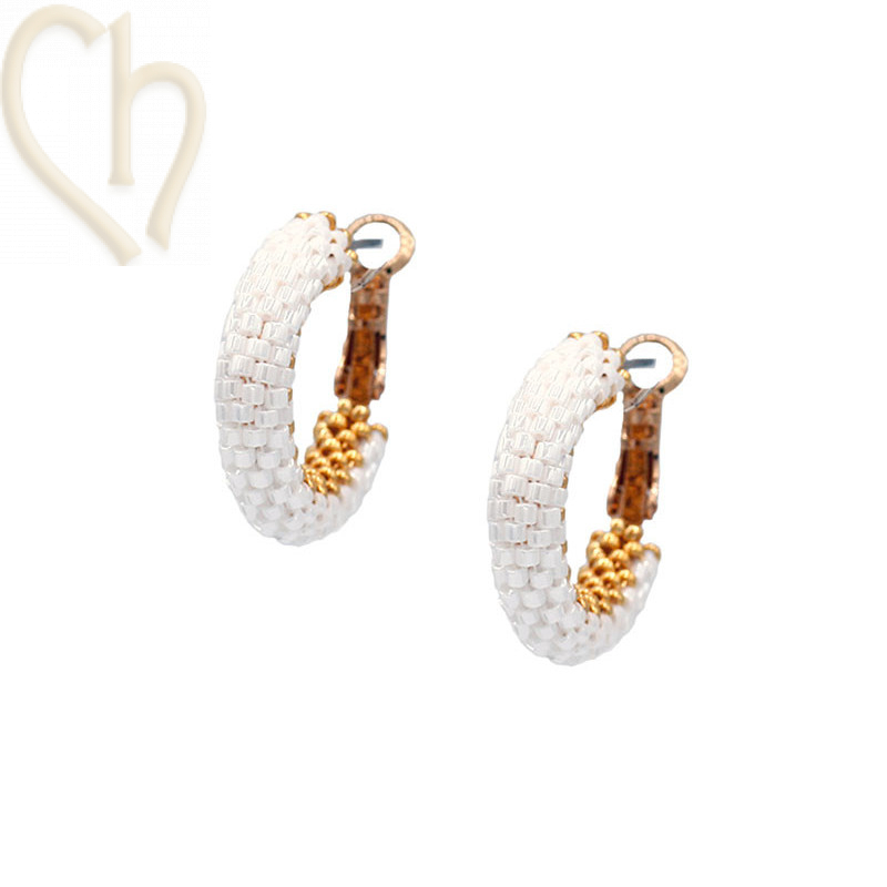 Kit DIY hoop earrings creoles 20mm White Gold