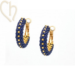 Kit DIY boules d'oreilles créoles 20mm Navy Gold