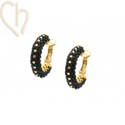 Kit DIY boules d'oreilles créoles 20mm Black Gold