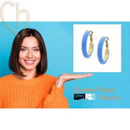 Kit DIY boules d'oreilles créoles 30mm Skybleu Gold