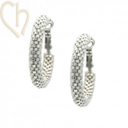 Kit DIY boules d'oreilles créoles 30mm Gris Argent