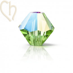 Preciosa Crystal Rondelle Bead 3mm Peridot Glitter