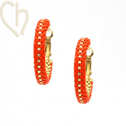 Kit DIY hoop earrings creoles 30mm Orange Peps