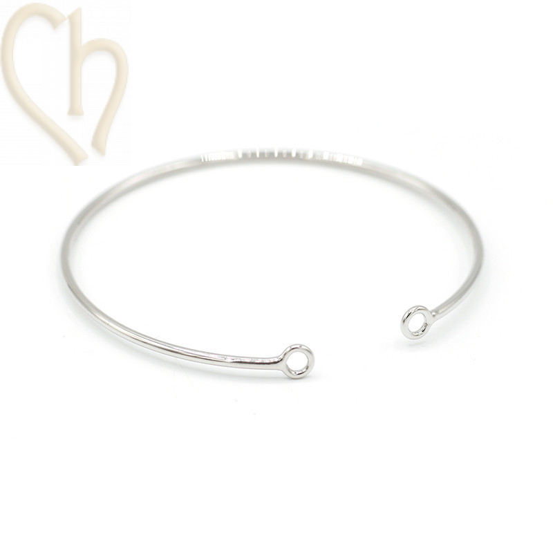 bracelet acier fin Rhodium