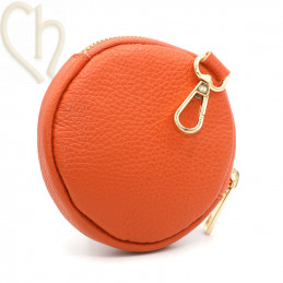 Leather purse wallet round...