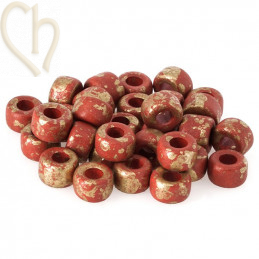 Ceramic Tube bead 9*5mm Red...