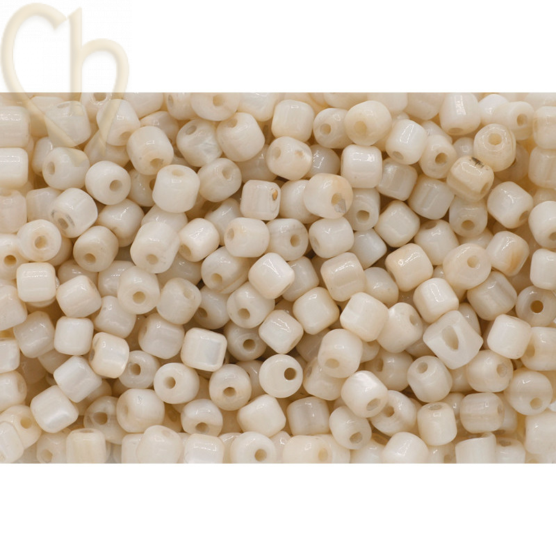 Nacré Tube bead 4*5mm White Ivory